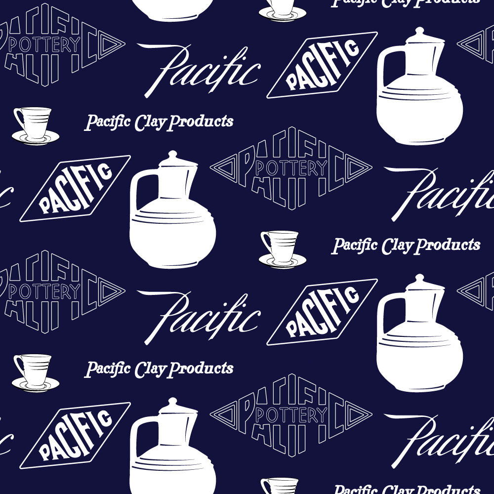 Pacific Pottery Logo Fabric Design