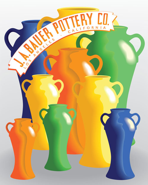 QwkDog Bauer Pottery Vases Print
