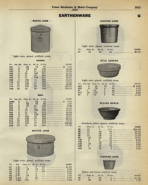 Bauer Pottery Stoneware Catalog Page 01