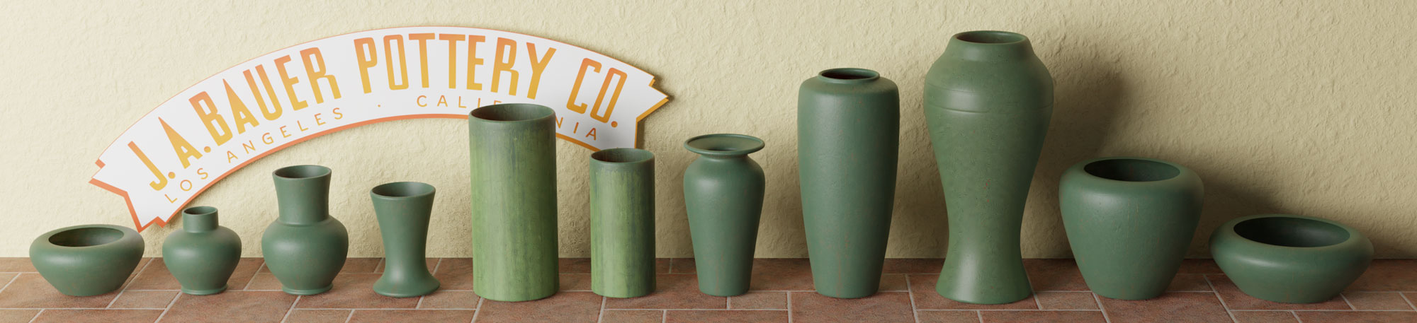 QwkDog Bauer Pottery Green Artware Banner