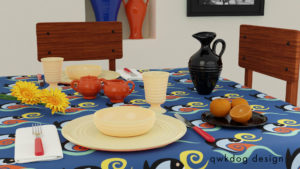 QwkDog Bauer Pottery Tablescape