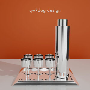 QwkDog 3D Art Deco Bel Geddes Manhattan Shaker Set