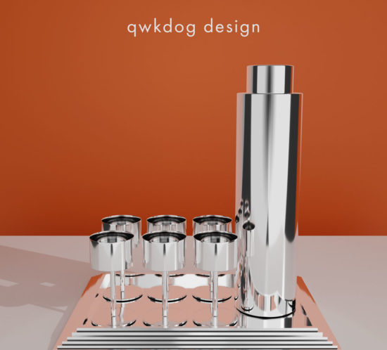 QwkDog 3D Art Deco Bel Geddes Manhattan Shaker Set