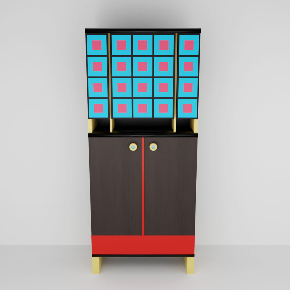 QwkDog 3D Memphis-Milano Narcisco Cabinet