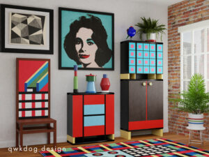 QwkDog 3D Memphis-Milano Scene Warhol