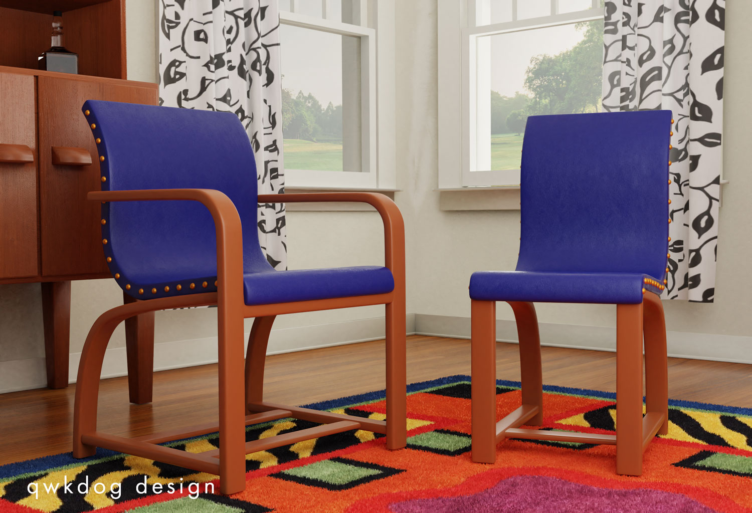 QwkDog 3D Heywood-Wakefield Rohde Scene - Chairs