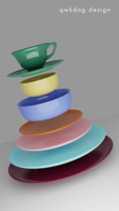 QwkDog 3D Padre Pottery Place Setting