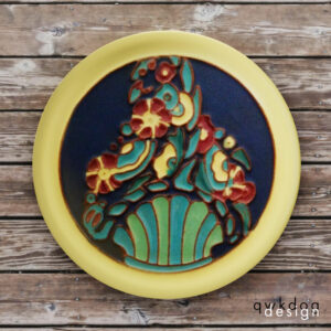 California Faience Tea Tile - Flower Basket