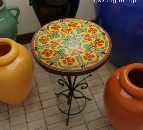 QwkDog 3D D&M Tile Table - Yellow Geometric