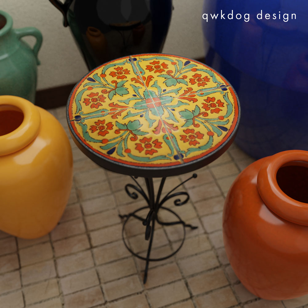 QwkDog 3D D&M Tile Table - Yellow Geometric