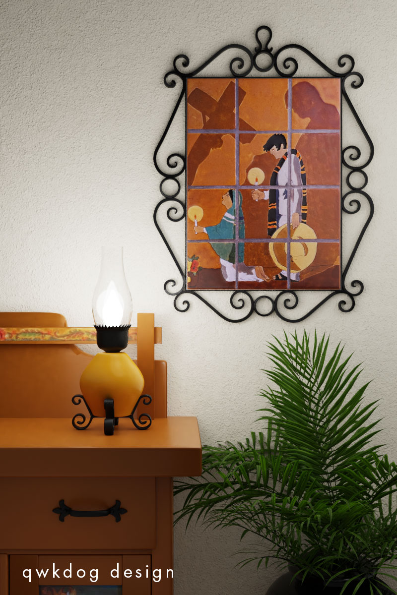 QwkDog 3D San Jose Pottery Tile Las Sombras