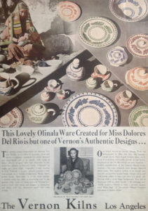 Vernon Kilns Harry Bird Olinala Aztec Advertisement