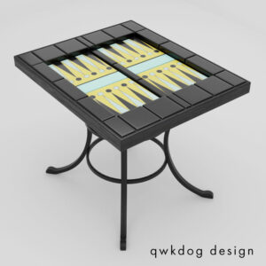 QwkDog 3D Catalina Island Pottery Backgammon Table Black