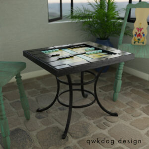 QwkDog 3D Catalina Island Pottery Backgammon Table Black