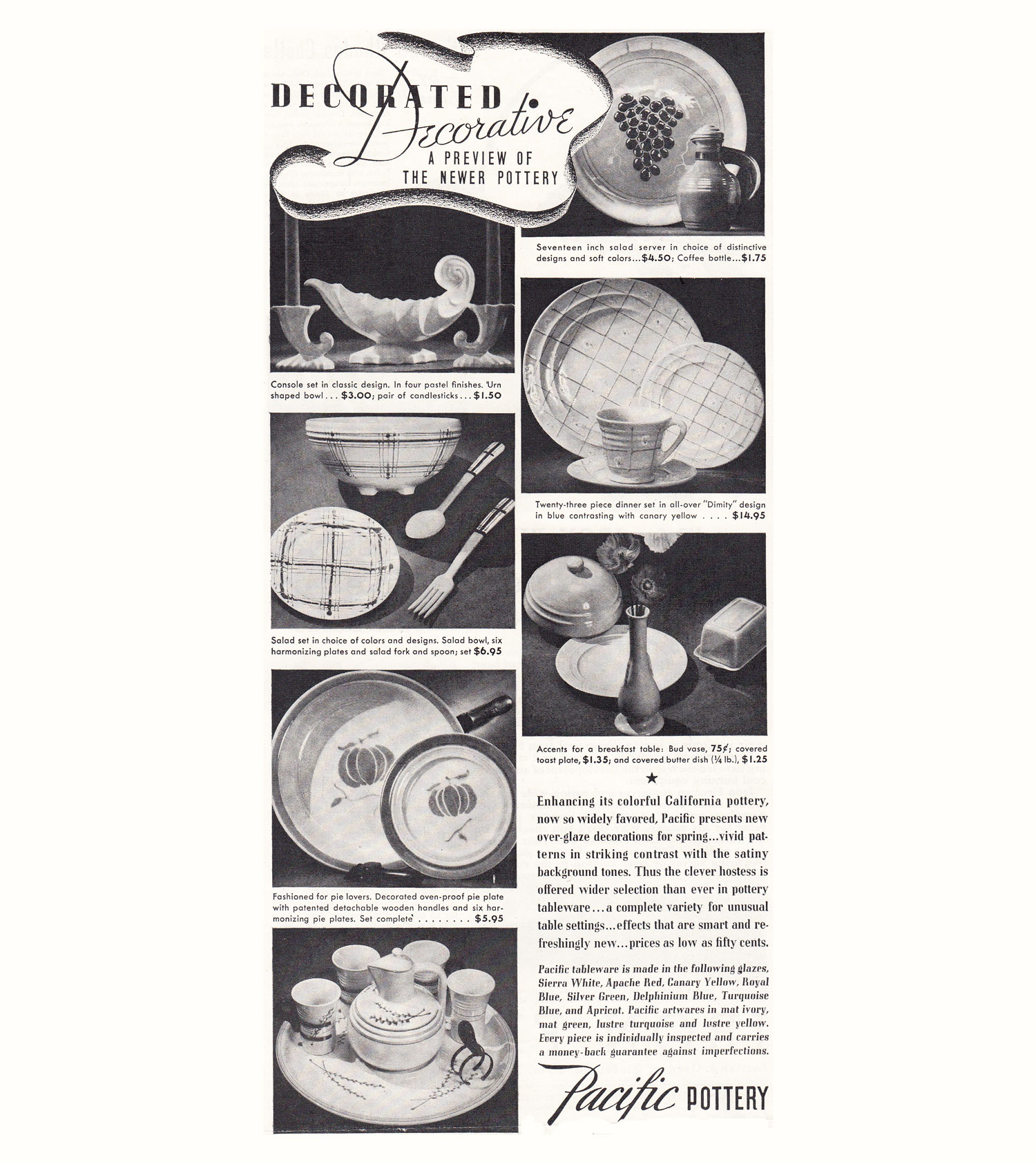 Pacific Pottery Magazine Advertising