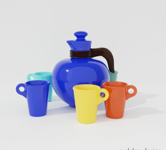 QwkDog 3D Hollydale Pottery Carafe Set
