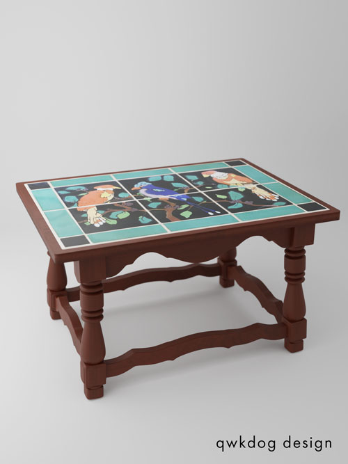 QwkDog 3D Taylor Tile Birds Table