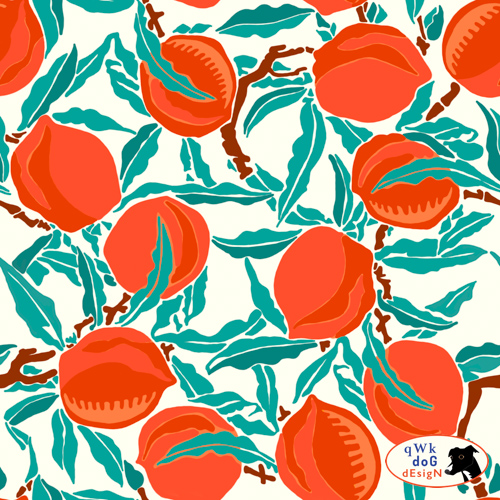 QwkDog Design Art Deco Floral Fabric