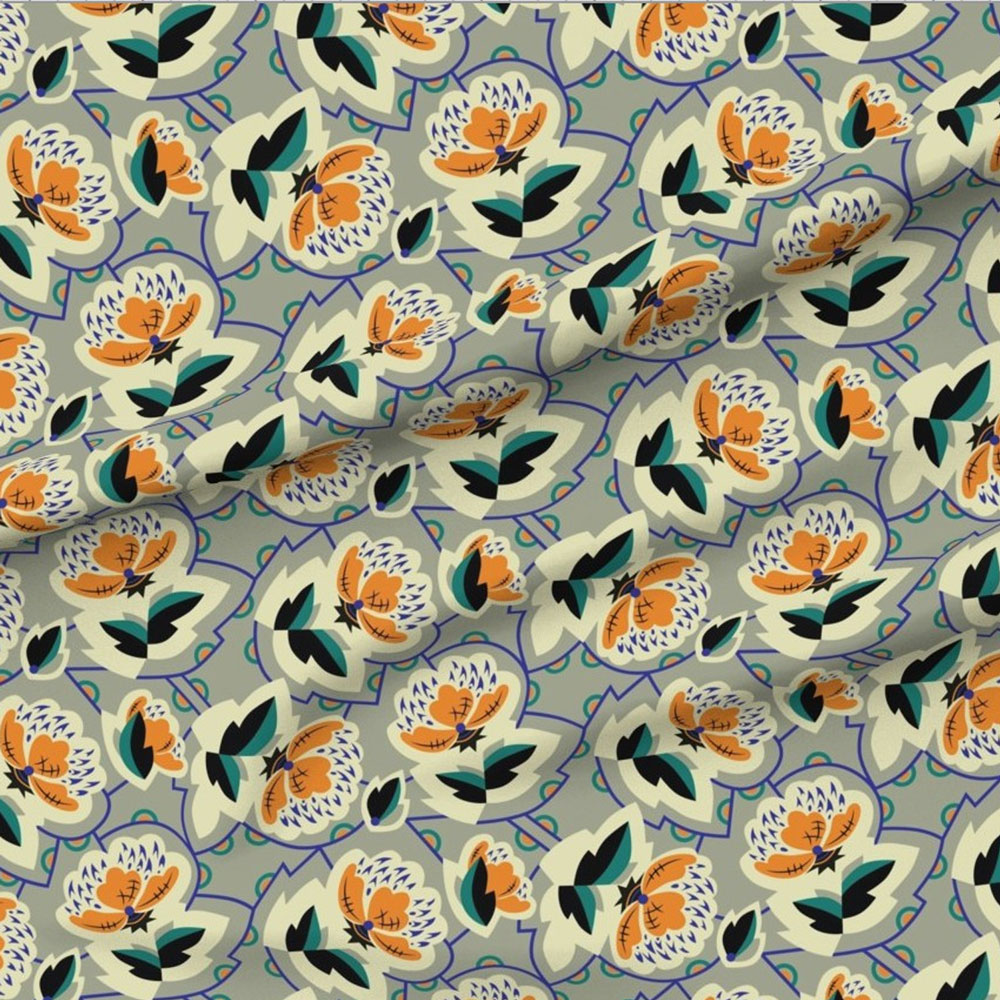 qwkdog-dufy-deco-flowers QwkDog Raoul Dufy Art Deco Fabric