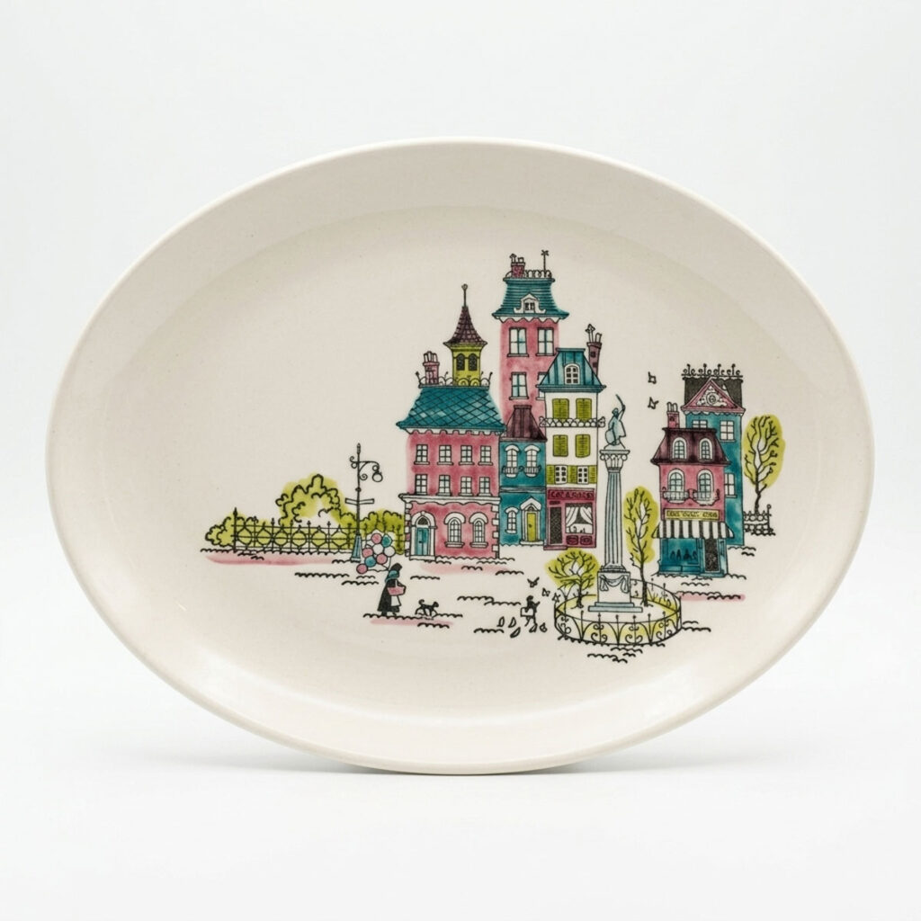 Metlox Street Scene: Paris Sits Down at the Table - American